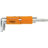 Hexagonálne kľúče, dlhé, guľaté 2,5-10mm, súprava 8 ks NEO TOOLS