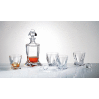 Whisky set Quadro 1+6 ks BOHEMIAN CRYSTAL
