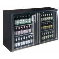 Nerezová barová chladnička s dvomi sklenenými dverami