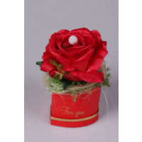 Krabička srdiečko s ružou 15x11 cm
