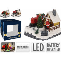 Vianočný domček s vláčikom LED, 2 druhy