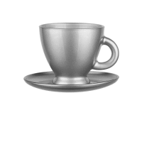 Šálka s podšálkou ROMA 230ml strieborná metalická GLASMARK