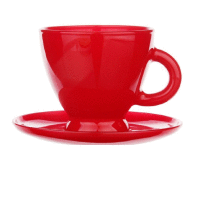 Šálka s podšálkou ROMA 230ml červená GLASMARK