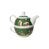 Porcelánový čajník so šálkou Elfomagia zelený