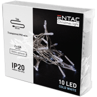 Svetelný reťazec 10 LED CW 1,3m IP20 ENTAC
