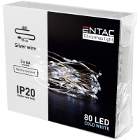 Drôtený reťazec 80 LED CW 4,1m IP20 ENTAC