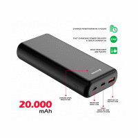 POWER LINE Power bank 20 000 mAh 20W PD black SWISSTEN