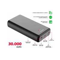 POWER LINE Power bank 30 000 mAh 20W PD black SWISSTEN