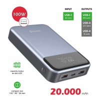 Power bank 20 000 mAh 100W PD pre notebooky SWISSTEN