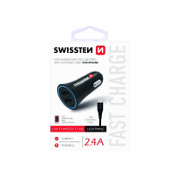 Autonabíjačka 2.4A POWER 2x USB + kábel Lightning SWISSTEN