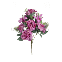 Kytica ruža + hortenzia x 7 / 50cm mix farieb
