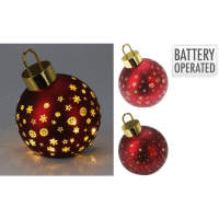 XMAS BALL LED 15cm MATT red