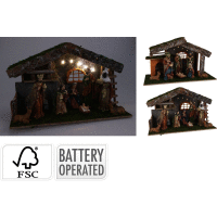 Vianočná scéna s LED 23x31x51cm