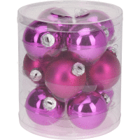 Vianočné gule 12 x 6cm FUCHSIA sklo