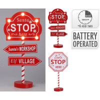 Značka STOP SANTA LED 20x10x40cm