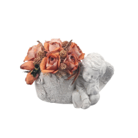 Aranžmán ANJEL s črepníkom a ružami 27x20cm