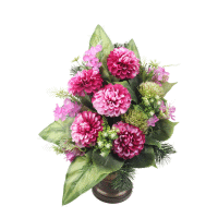 Aranžmán na nožičke s cíniami 52x48cm