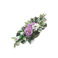 Aranžmán betón s peóniou a hortenziou 62cm