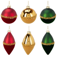 Vianočná guľa sklo 8cm ORNAMENT 6 druhov
