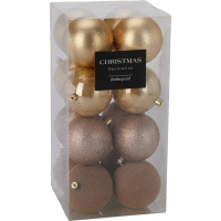 Súprava vianočných gúľ 8cm 16ks GOLD