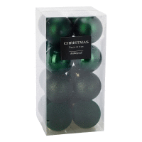 Súprava vianočných gúľ 8cm 16ks GREEN