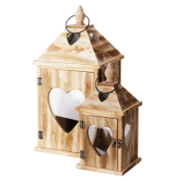 Detail - Lampáš drevený 19,5x19,5x40,5 cm HEART Lampáš drevený 19,5x19,5x40,5 cm HEART