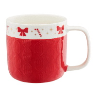 Porcelánový hrnček SCARF 370ml červený XMAS AMBITION