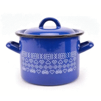 Hrniec smalt + pokr. 19cm/4l dekor Čičmany KLC