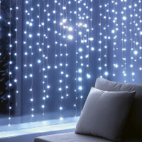 DOT LED svietaci záves, 1,5 x 1,4m, studená biela