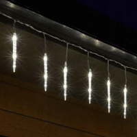 Detail - Svietiaci reťazec cencúle, studená biela, IP44 Svietiaci reťazec cencúle, studená biela, IP44