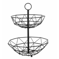 Košík na ovocie 29,5x38 cm 2-poschodový čierny