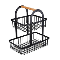 Košík na ovocie RAINBOW, 27x18,5x31cm, 2-poschodový, čierny