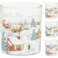 Vonná XMAS sviečka v skle 9x10cm 3 druhy