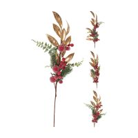Vetvička BERRY 60cm s lístkami 3 druhy