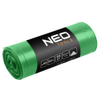Vrecia na odpad 60 l, zelené s páskou, 35 mic, 10 ks NEO TOOLS