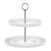 Detail - Dvojposchodová servírovacia tácka so striebornou rukoväťou Curly 19 / 24 cm AMBITION Dvojposchodová servírovacia tácka so striebornou rukoväťou Curly 19 / 24 cm AMBITION