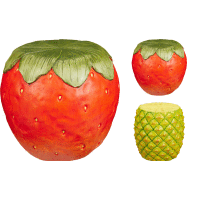 Keramický príručný stolík FRUIT 31x31cm 2 druhy Jahoda-ananás