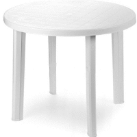 Stôl TONDO, 90 cm, biela PRO GARDEN