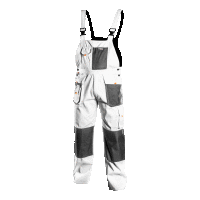 Monterkové nohavice s náprsenkou a trakmi, biele  L/52 NEO TOOLS