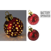 XMAS BALL LED 15cm MATT red