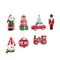 Detail - Závesná dekorácia XMAS figúrka 7cm, 7 druhov Závesná dekorácia XMAS figúrka 7cm, 7 druhov