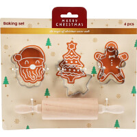 Detail - Vykrajovačky set 3ks + drevený valček 20cm Vykrajovačky set 3ks + drevený valček 20cm